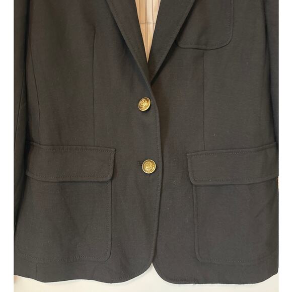 J. Crew Rhodes Black Wool Blazer Style E1037 Size 8 Tall Long Preppy Designer - Picture 3 of 15